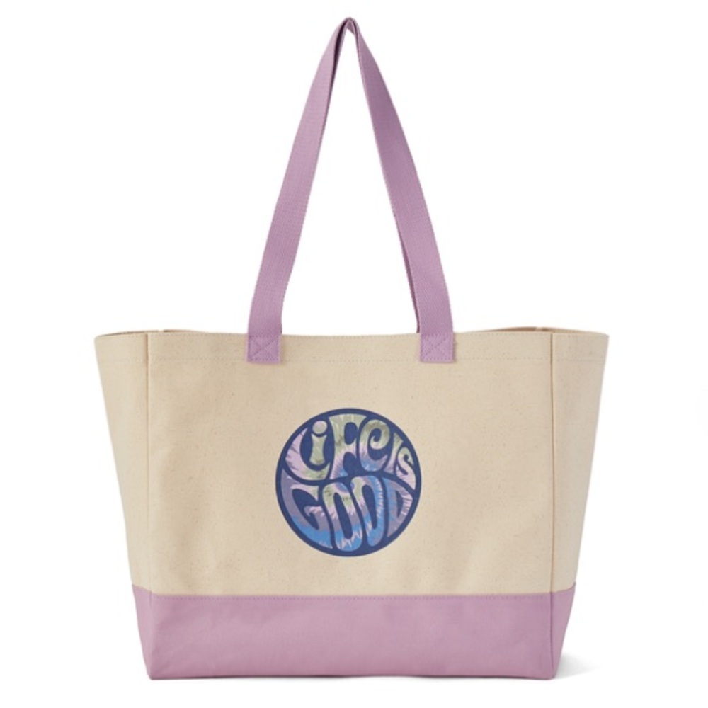 Groovy Tie Dye LIG Cotton Canvas Tote New With Tag